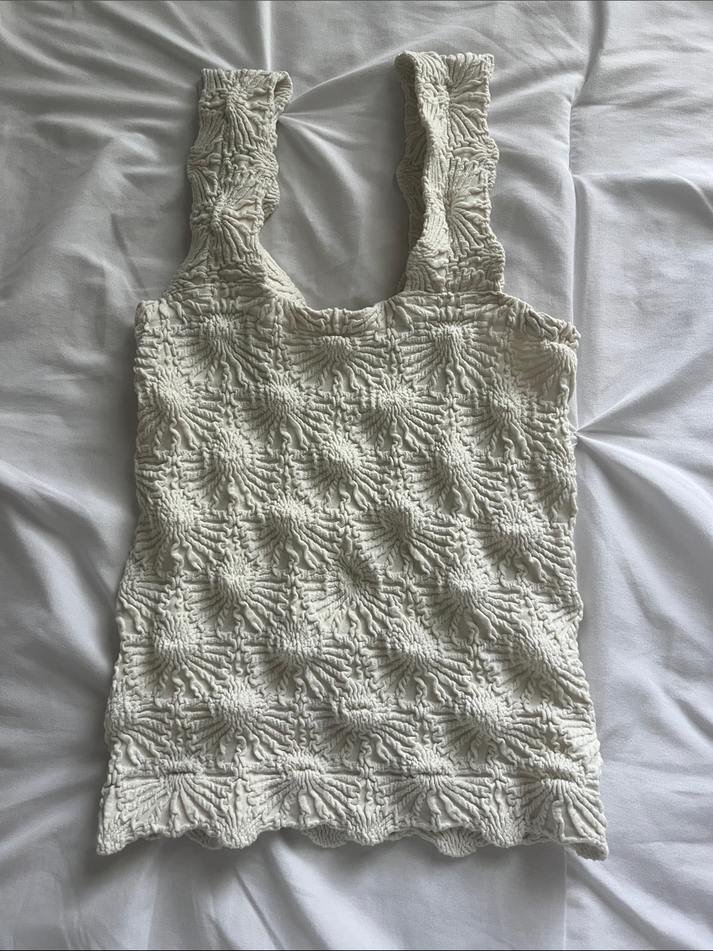 Altar'd State Cream Textured Square-Neck Tank *size S/M